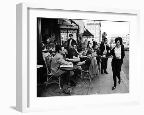 Parisians at a Sidewalk Cafe-Alfred Eisenstaedt-Framed Photographic Print