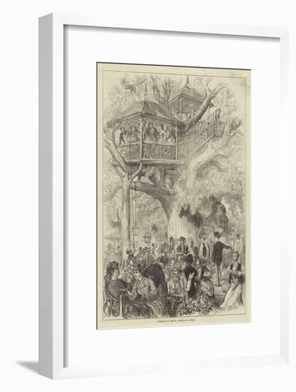 Parisians at Sceaux, Dining in a Tree-null-Framed Giclee Print