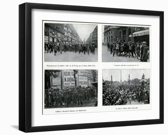 Parisians Celebrate Peace Treatry, France, 1919-null-Framed Art Print