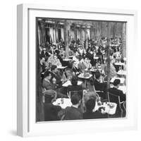 Parisians Dining Outdoors in Balmy Spring Weather-Nat Farbman-Framed Photographic Print