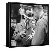 Parisians Drinking Bottled Coca Cola, Paris, France, 1950-Mark Kauffman-Framed Stretched Canvas