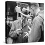 Parisians Drinking Bottled Coca Cola, Paris, France, 1950-Mark Kauffman-Stretched Canvas