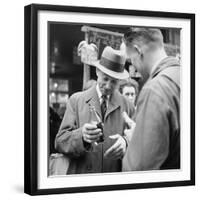 Parisians Drinking Bottled Coca Cola, Paris, France, 1950-Mark Kauffman-Framed Photographic Print