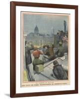 Parisians Gather on Their Rooftops to Observe Halley's Comet-null-Framed Art Print
