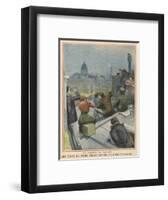 Parisians Gather on Their Rooftops to Observe Halley's Comet-null-Framed Art Print