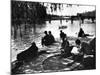 Parisians on the Banks of the Seine-Alfred Eisenstaedt-Mounted Photographic Print