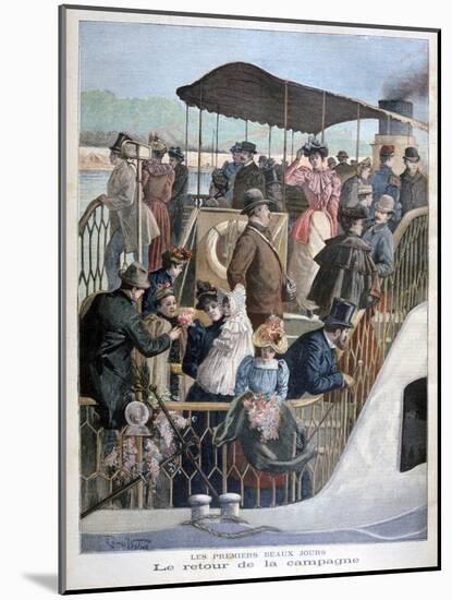 Parisians Returning from the Countryside by Boat, 1894-Weber-Mounted Giclee Print