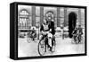 Parisians Travelling by Bicycle, German-Occupied Paris, July 1940-null-Framed Stretched Canvas