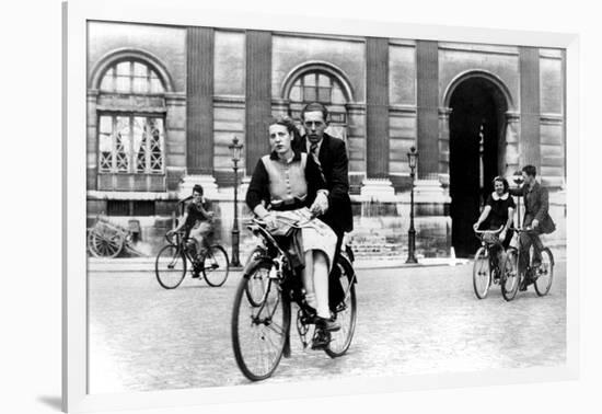 Parisians Travelling by Bicycle, German-Occupied Paris, July 1940-null-Framed Giclee Print