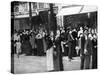 Parisians Watching a German Aeroplane, First World War, 1914-null-Stretched Canvas