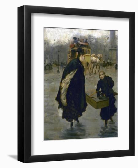 Parisiennes sur la place de la Concorde-Giuseppe De Nittis-Framed Premium Giclee Print