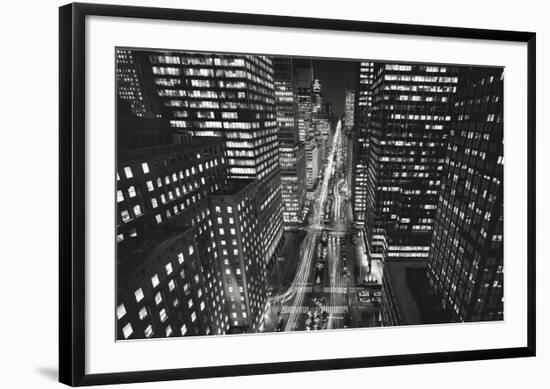 Park Ave. At Night-Henri Silberman-Framed Lithograph