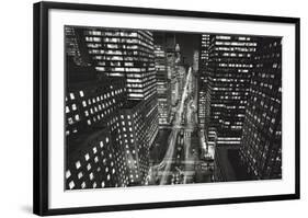 Park Ave. At Night-Henri Silberman-Framed Lithograph