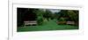 Park Bench in a Garden, Hillier Gardens, New Forest, Hampshire, England-null-Framed Photographic Print