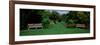 Park Bench in a Garden, Hillier Gardens, New Forest, Hampshire, England-null-Framed Photographic Print