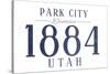 Park City, Utah - Established Date (Blue)-Lantern Press-Stretched Canvas