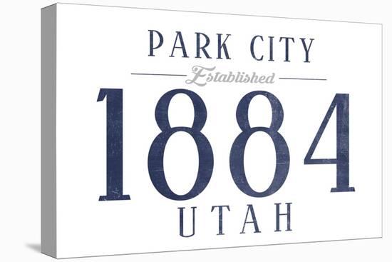 Park City, Utah - Established Date (Blue)-Lantern Press-Stretched Canvas
