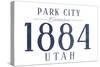 Park City, Utah - Established Date (Blue)-Lantern Press-Stretched Canvas