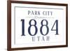 Park City, Utah - Established Date (Blue)-Lantern Press-Framed Premium Giclee Print