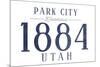 Park City, Utah - Established Date (Blue)-Lantern Press-Mounted Premium Giclee Print