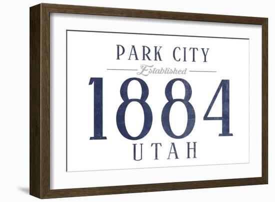 Park City, Utah - Established Date (Blue)-Lantern Press-Framed Art Print