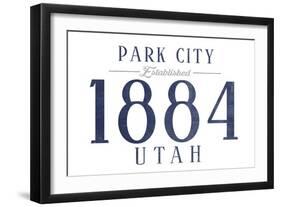 Park City, Utah - Established Date (Blue)-Lantern Press-Framed Art Print