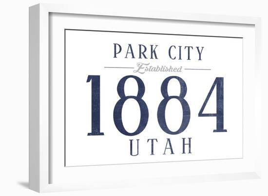 Park City, Utah - Established Date (Blue)-Lantern Press-Framed Art Print