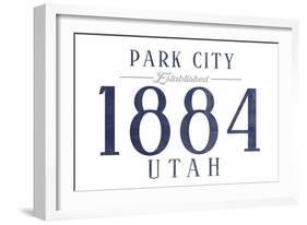 Park City, Utah - Established Date (Blue)-Lantern Press-Framed Art Print