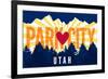 Park City, Utah - Heart and Treeline (Horizontal) - Lantern Press Artwork-Lantern Press-Framed Art Print