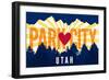 Park City, Utah - Heart and Treeline (Horizontal) - Lantern Press Artwork-Lantern Press-Framed Art Print