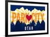 Park City, Utah - Heart and Treeline (Horizontal) - Lantern Press Artwork-Lantern Press-Framed Premium Giclee Print