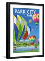 Park City, Utah - Hot Air Balloons-Lantern Press-Framed Art Print