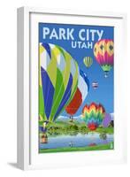 Park City, Utah - Hot Air Balloons-Lantern Press-Framed Art Print
