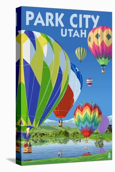 Park City, Utah - Hot Air Balloons-Lantern Press-Stretched Canvas