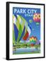 Park City, Utah - Hot Air Balloons-Lantern Press-Framed Art Print