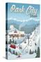 Park City, Utah - Retro Ski Resort-Lantern Press-Stretched Canvas