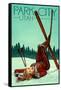 Park City, Utah - Ski Pinup-Lantern Press-Framed Stretched Canvas