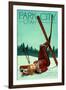 Park City, Utah - Ski Pinup-Lantern Press-Framed Art Print