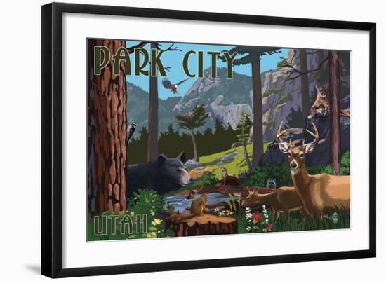 Park City, Utah - Wildlife Utopia-Lantern Press-Framed Art Print