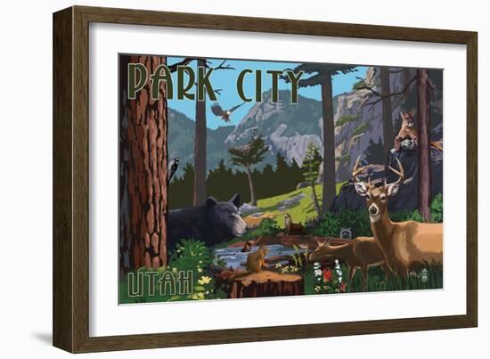 Park City, Utah - Wildlife Utopia-Lantern Press-Framed Art Print