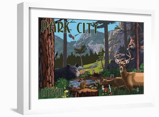 Park City, Utah - Wildlife Utopia-Lantern Press-Framed Art Print