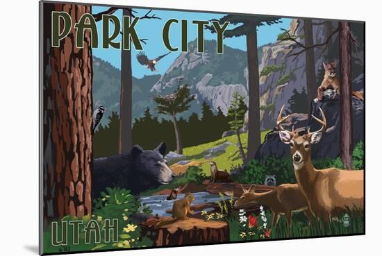 Park City, Utah - Wildlife Utopia-Lantern Press-Mounted Art Print