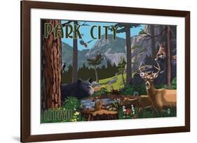 Park City, Utah - Wildlife Utopia-Lantern Press-Framed Premium Giclee Print