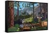 Park City, Utah - Wildlife Utopia-Lantern Press-Framed Stretched Canvas