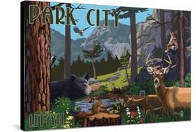 Park City, Utah - Wildlife Utopia-Lantern Press-Stretched Canvas