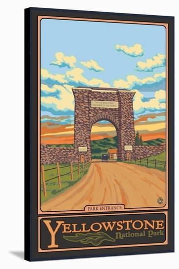 Park Entrance Arch, Yellowstone National Park, Wyoming-Lantern Press-Stretched Canvas