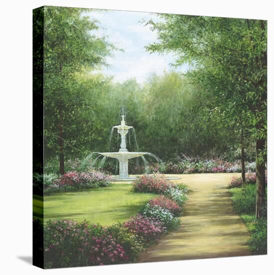 Park Fountain-Lene Alston Casey-Stretched Canvas