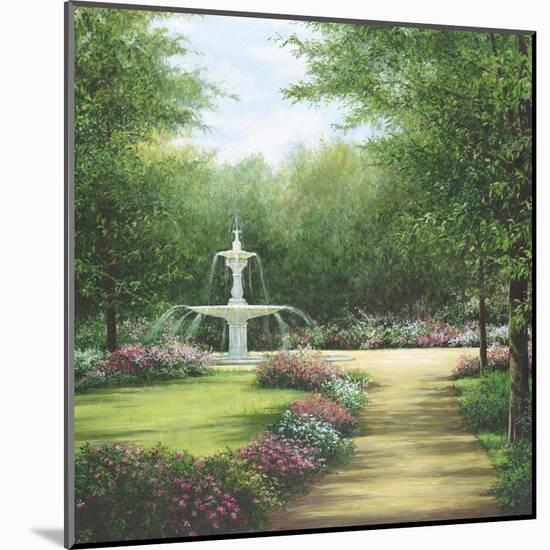 Park Fountain-Lene Alston Casey-Mounted Art Print