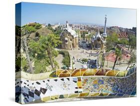 Park Guell, Barcelona, Catalonia, Spain, Europe-Marco Simoni-Stretched Canvas