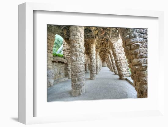 Park Guell Colonnaded Footpath, Barcelona, Spain-Rob Tilley-Framed Photographic Print